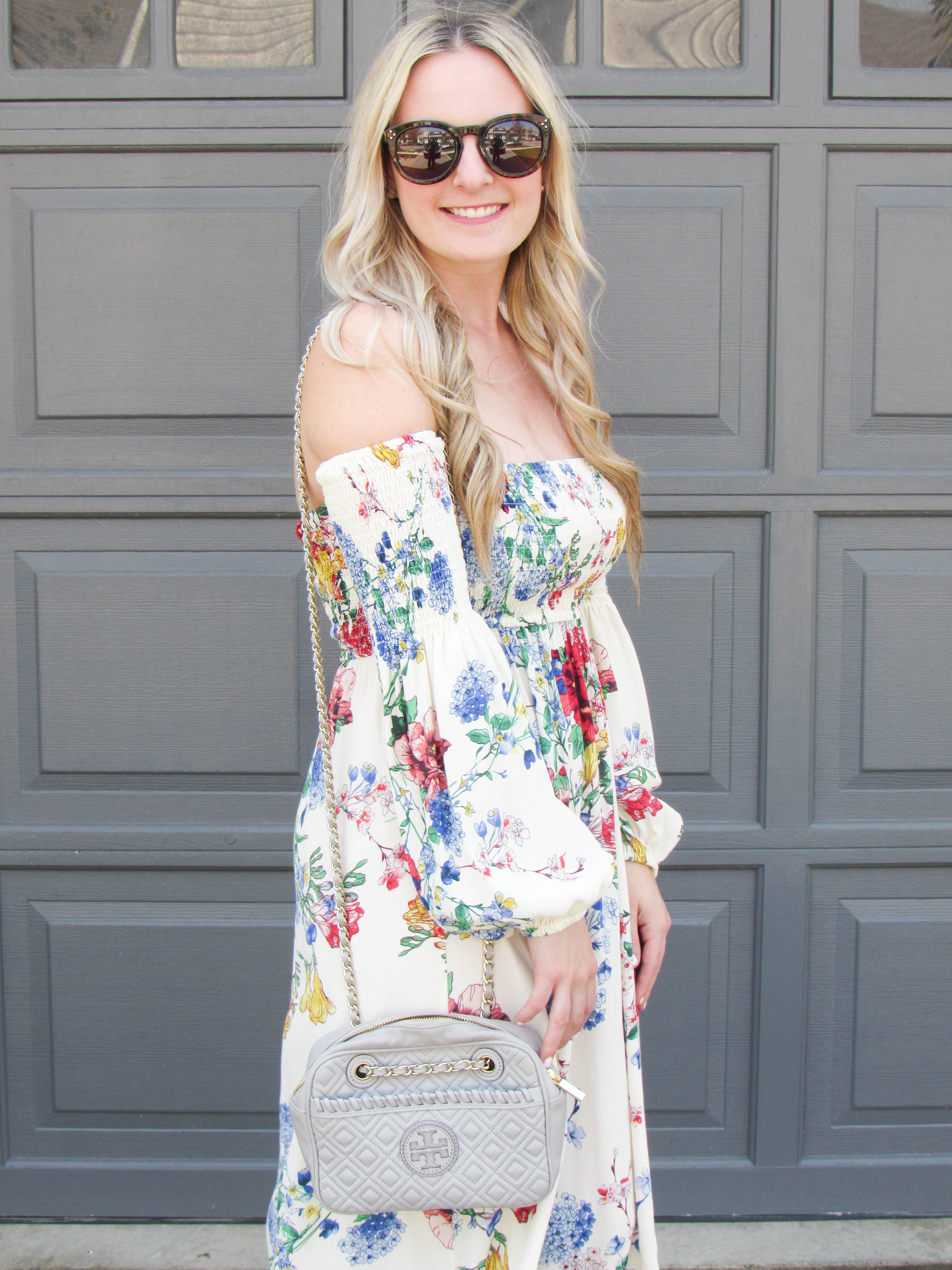 zara off the shoulder floral dress