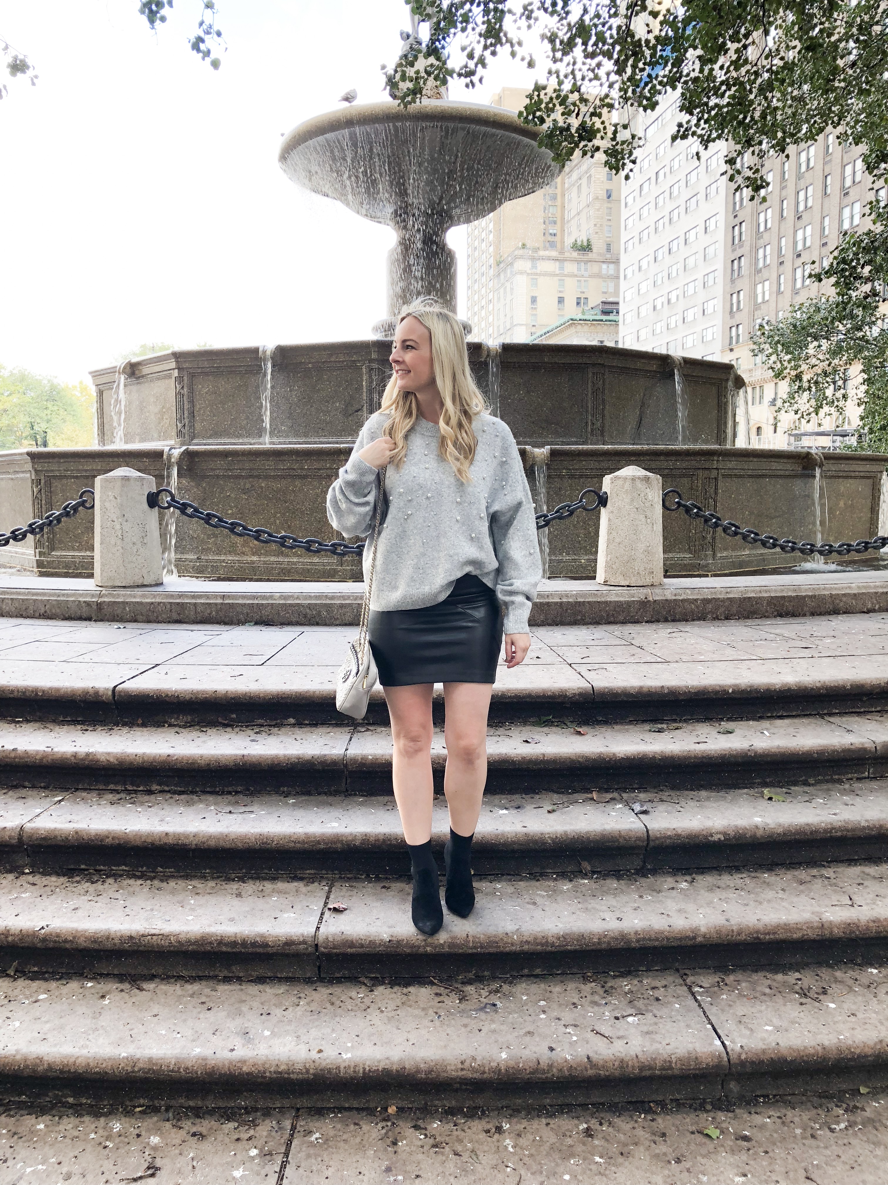 H & M Grey Pearl Sweater on Livin' Life with Style 