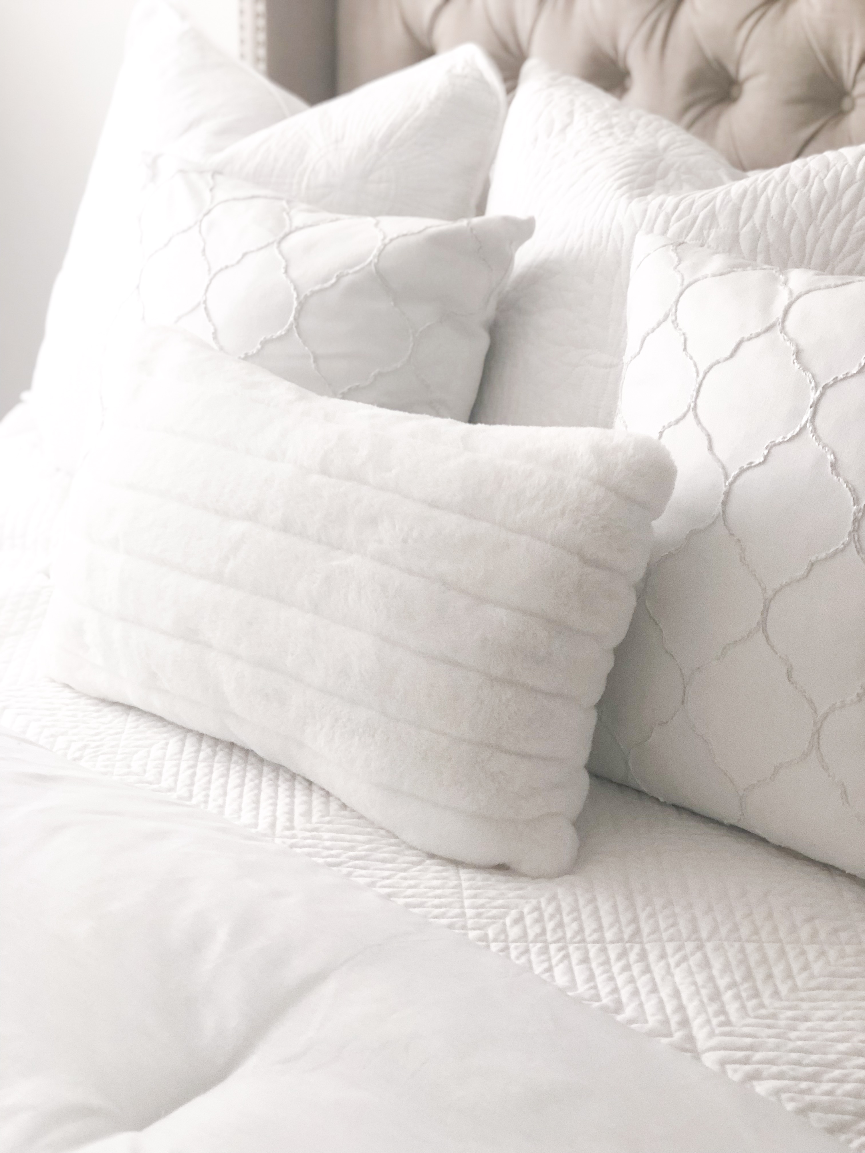 White Bedding- HomeSense; Livin Life with Style