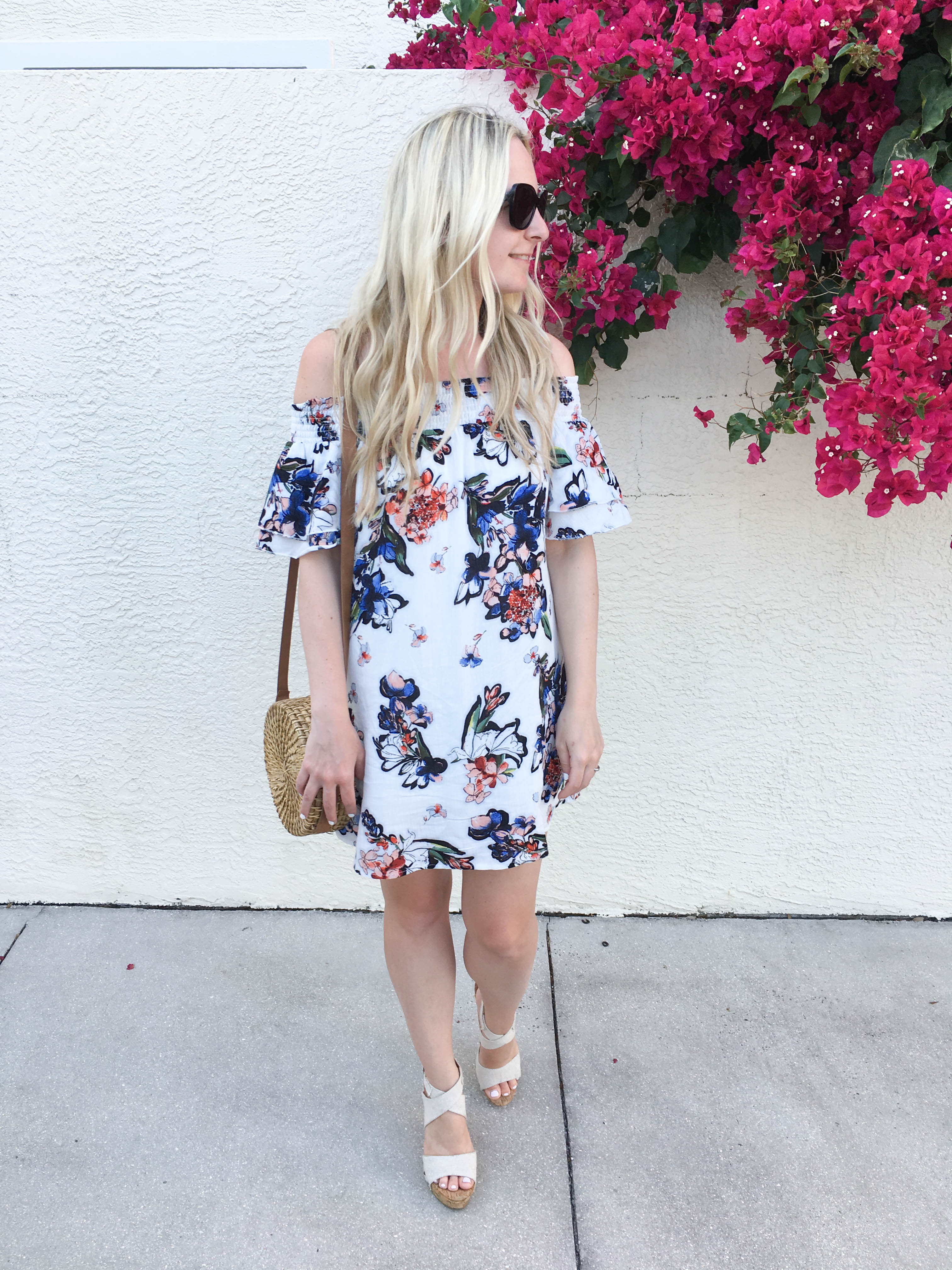 Floral Off the shoulder dress on livin' life with style