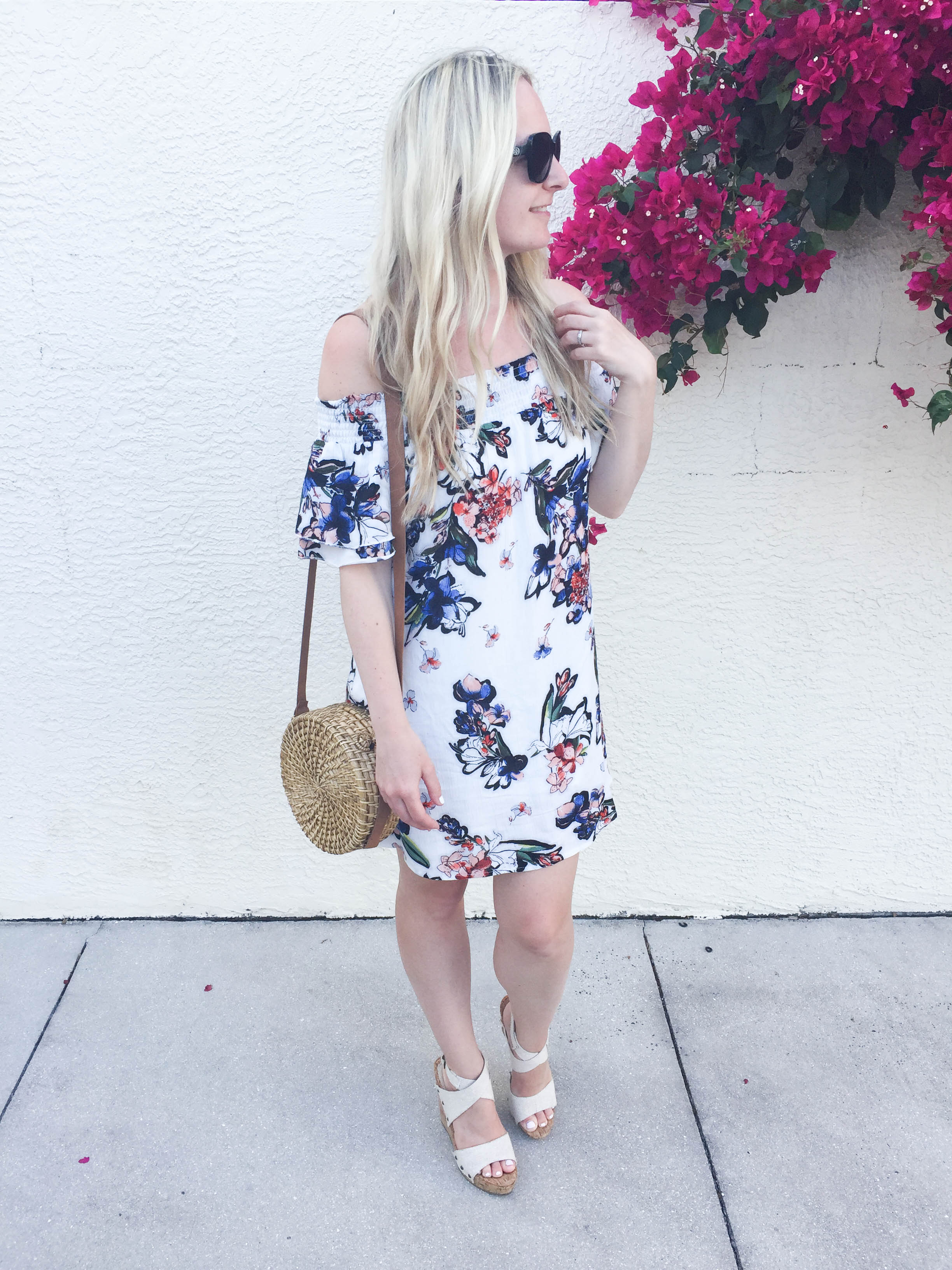 Floral Off the shoulder dress on livin' life with style