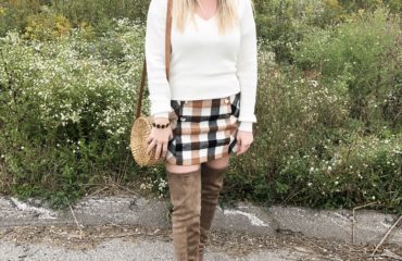 Forever 21 Plaid Skirt and Over the Knee Boots