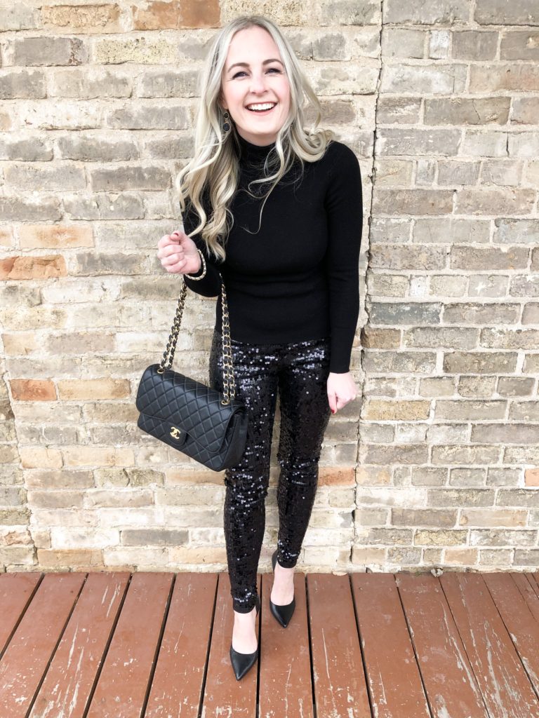 Sequin Pants from Express; New Years Eve Look on Livin Life with Style