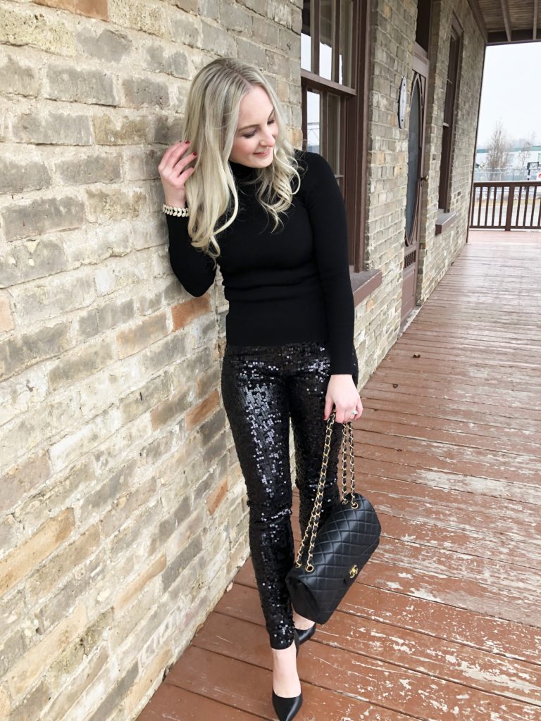 Sequin Pants from Express; New Years Eve Look on Livin Life with Style